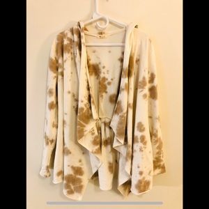Tie dye hooded cardigan